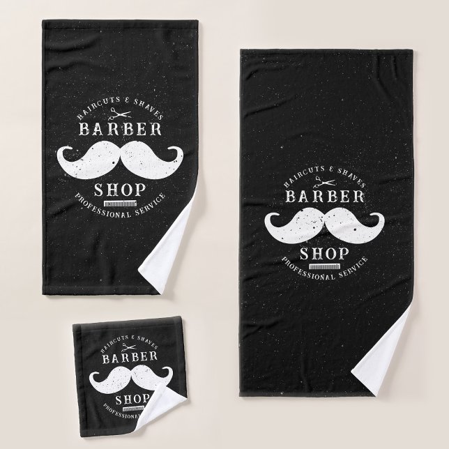 Conjunto De Toalhas Barber Mustache Compra Barbershop de Hairstylist M (Mustache Barber Shop Modern Hairstylist Barbershop Bath Towel Set)