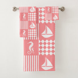 Conjunto De Toalhas Barco de vela rosa