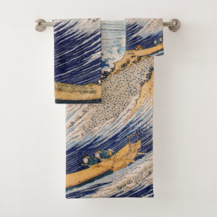 Conjunto De Toalhas Barcos de Pesca do Oceano Hokusai Ondas