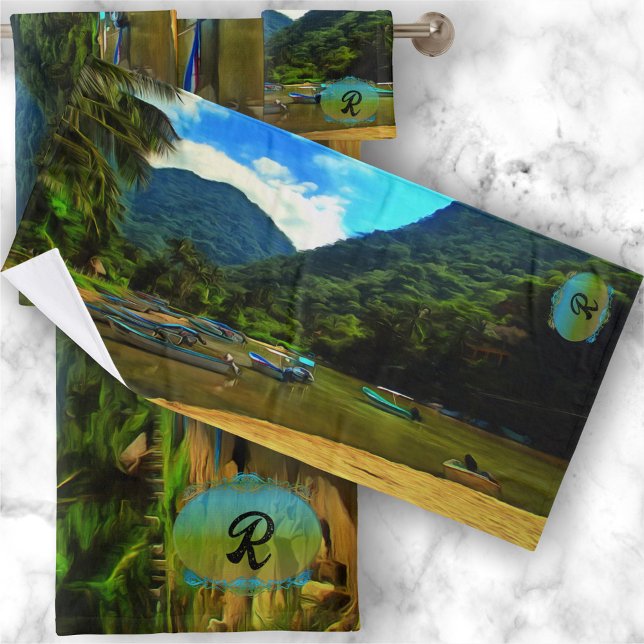 Conjunto De Toalhas Barcos De Pesca Do Rio Mismaloya 0344 (Criador carregado)