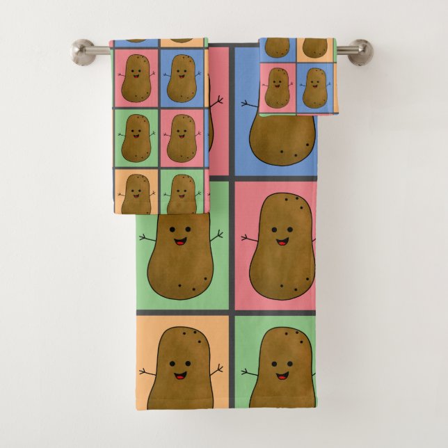 Conjunto De Toalhas Batata em Estilo Pop Art (Insitu)