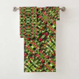 Conjunto De Toalhas Bath Towel Set Holly Berries
