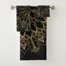 Bath Towel Set - Ouro Bee Mandala