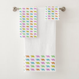Conjunto De Toalhas Bathroom Towel Set - Polar Bear Pattern
