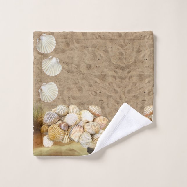 Conjunto De Toalhas Bathroom Towers Sets Beach Clams Stones (Pano de lavar)