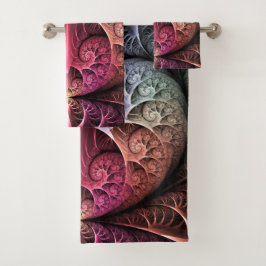 Conjunto De Toalhas Batimento cardíaco, Arte fractal abstrata surreal 