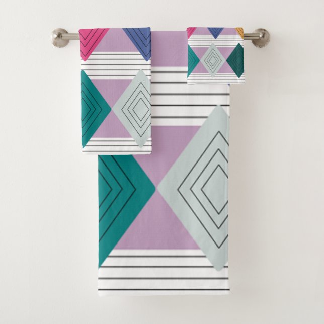 Conjunto De Toalhas Bauhaus Diamond Quilt (Insitu)