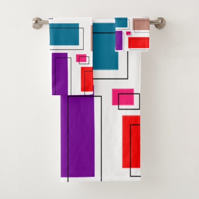 Conjunto De Toalhas Bauhaus Rettangles (Insitu)
