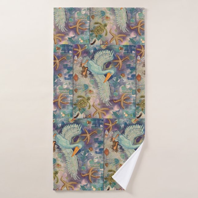 Conjunto De Toalhas Beach Scenes (Toalha de Banho)