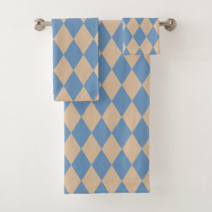 Conjunto De Toalhas Beachy Blue e Tan Harlequin