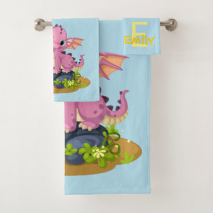Conjunto De Toalhas Bebê Azul Claro Dinossauro Monograma Nome Baby