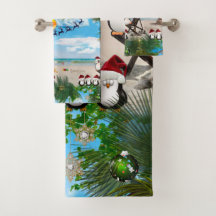 Bebê de Natal de Verão na praia repete