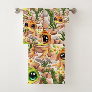 Conjunto De Toalhas Bebê Geckos Personagens de desenho animados