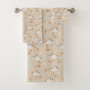 Conjunto De Toalhas Bebê Sandpipers Piping Plover Beach House