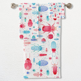 Conjunto De Toalhas Beetle Watercolor
