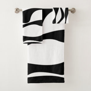 Conjunto De Toalhas Bei e Fluxo 4 - Preto e Branco