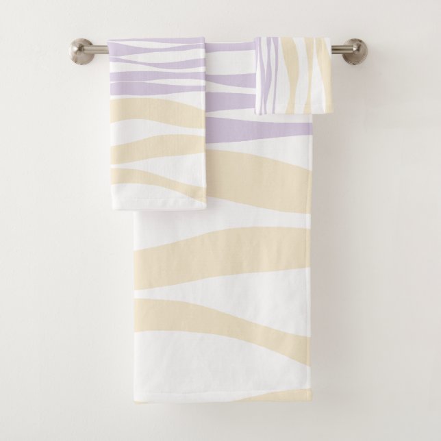 Conjunto De Toalhas Bei e Fluxo - Pink Pastel, Amarelo e Roxo (Insitu)