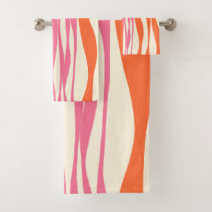 Conjunto De Toalhas Bei e Fluxo - Rosa, Laranja e Creme