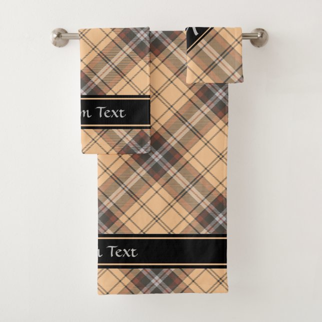 Conjunto De Toalhas Beige e Brown Tartan (Insitu)