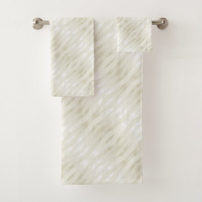 Conjunto De Toalhas Beige luminoso e branco texturizados (Insitu)
