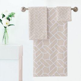Conjunto De Toalhas Beige Rope Pattern Towel