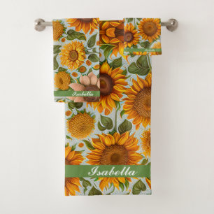 Conjunto De Toalhas Bela Coleção Moderna de Girassol