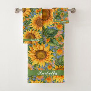 Conjunto De Toalhas Bela Coleção Popular De Girassol