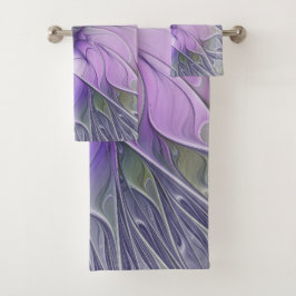 Conjunto De Toalhas Beleza Deslumbrante Arte Fractal Abstrata Moderna 
