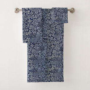 Conjunto De Toalhas Belo Padrão Floral Flores de Aves Flores Azuis Anê