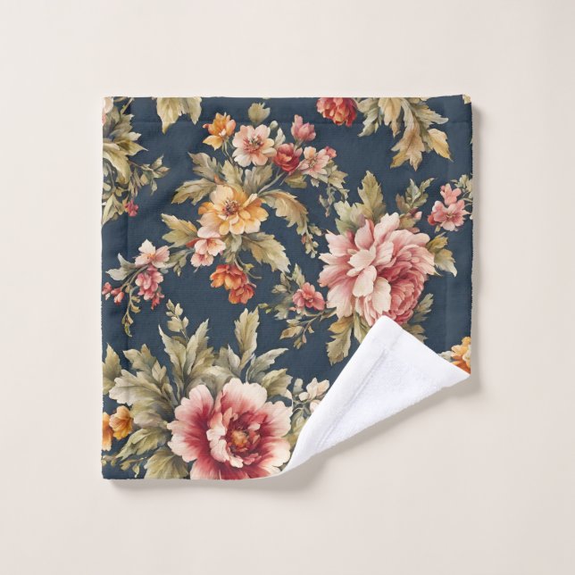 Conjunto De Toalhas Belo Padrão Floral Italiano (Pano de lavar)
