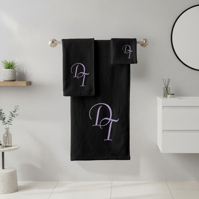 Conjunto De Toalhas Beringela cor monogramada (Criador carregado)