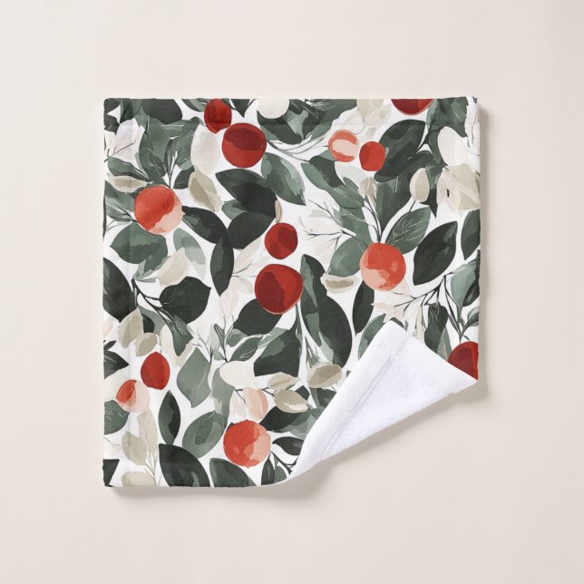 Conjunto De Toalhas Berries Vermelhos de Natal (Pano de lavar)