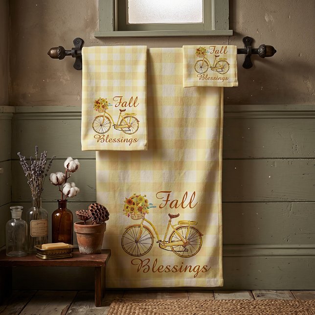 Conjunto De Toalhas Bicicleta de bênçãos de outono (Criador carregado)