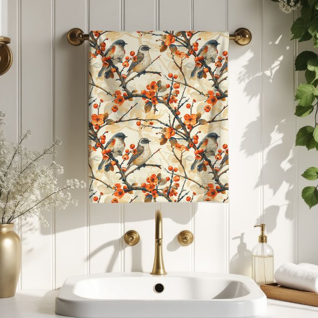 Conjunto De Toalhas Birds and Flowers Towel Fall Gift for Their Nest (Birds and Flowers Towel Fall Gift for Their Nest)