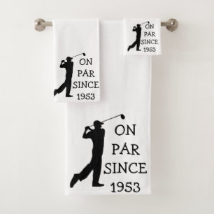 Conjunto De Toalhas Birthday Golfer Engraçado 70 feliz Pai Par