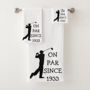 Conjunto De Toalhas Birthday Golfer Engraçado 90 feliz Pai Par