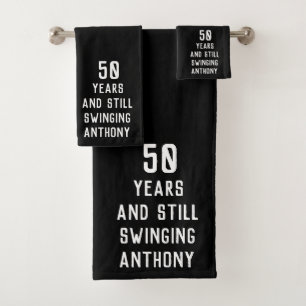 Conjunto De Toalhas Birthday Golfer Funny 50th feliz Pai Par
