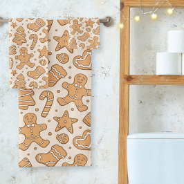Conjunto De Toalhas Biscoitos de Homem de Biscoito de Natal Bege Neutr