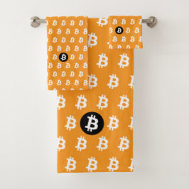 Conjunto De Toalhas Bitcoin Classic Orange