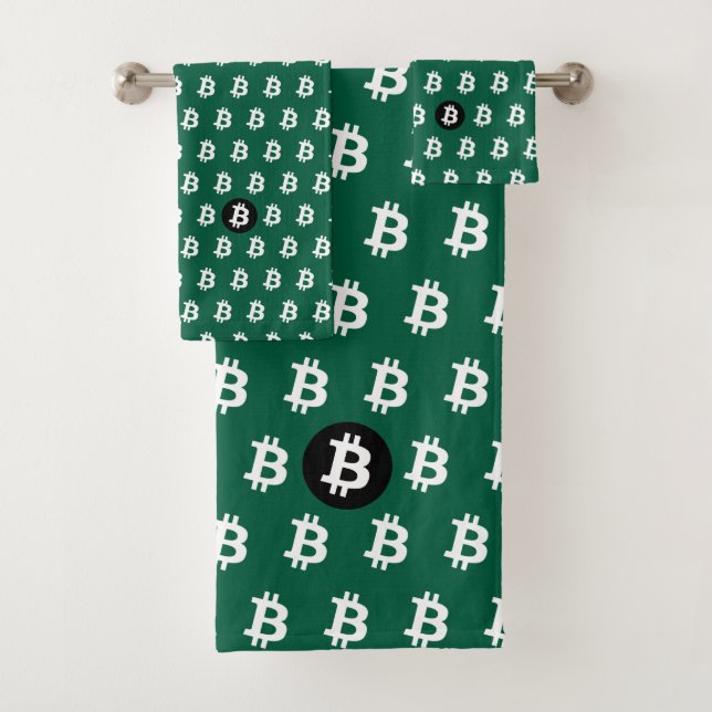 Conjunto De Toalhas Bitcoin Hunter Green (Insitu)