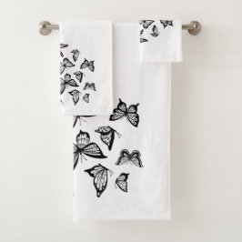 Conjunto De Toalhas "Black Butterfly" Bath Towell Set