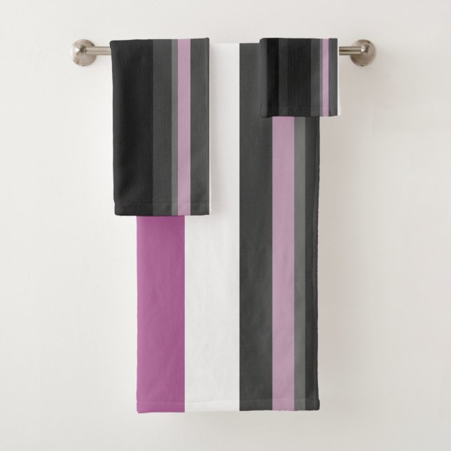Conjunto De Toalhas Black, Cinza e White Stripes (Insitu)