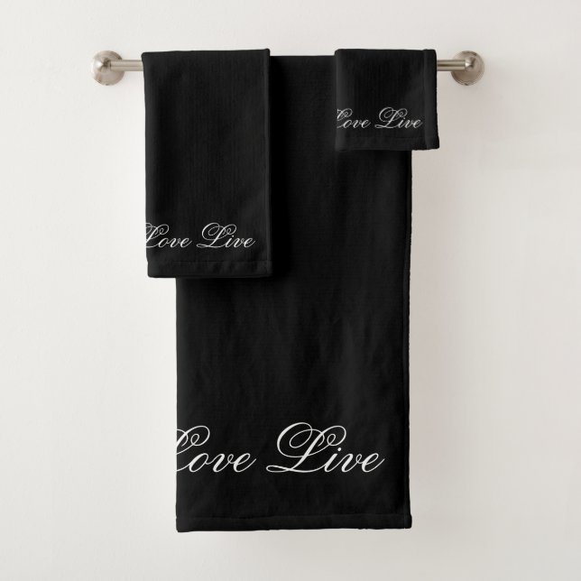 Conjunto De Toalhas Black Laugh Live Love Toque (Insitu)