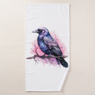 Conjunto De Toalhas Black Raven em uma ramificação