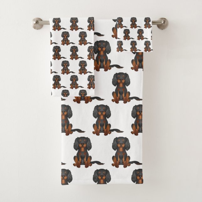 Conjunto De Toalhas Black & Tan Cavalier King Charles Spaniel (Insitu)