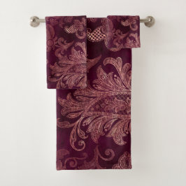 Conjunto De Toalhas Blackberry Wine Pattern 