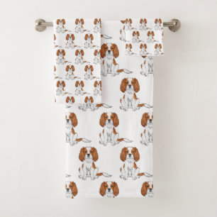 Conjunto De Toalhas Blenheim Cavalier King Charles Spaniel Pattern