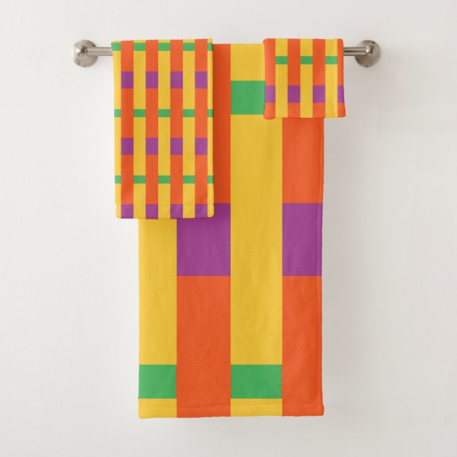 Conjunto De Toalhas Blocos de cores (Insitu)