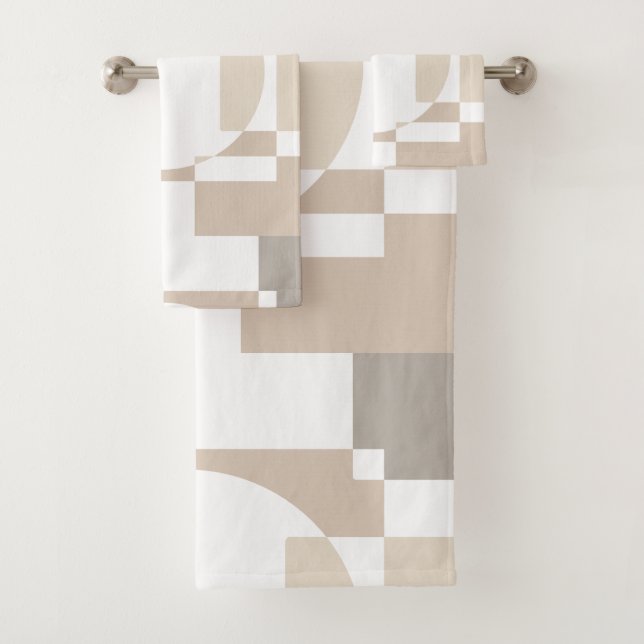Conjunto De Toalhas Blocos Geométricos Macios – Simples e Elegantes (Insitu)