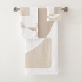Conjunto De Toalhas Blocos Geométricos Macios – Simples e Elegantes